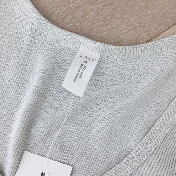 J.Crew grey blue ribbed layering tank top NEW - Picture 3 of 3